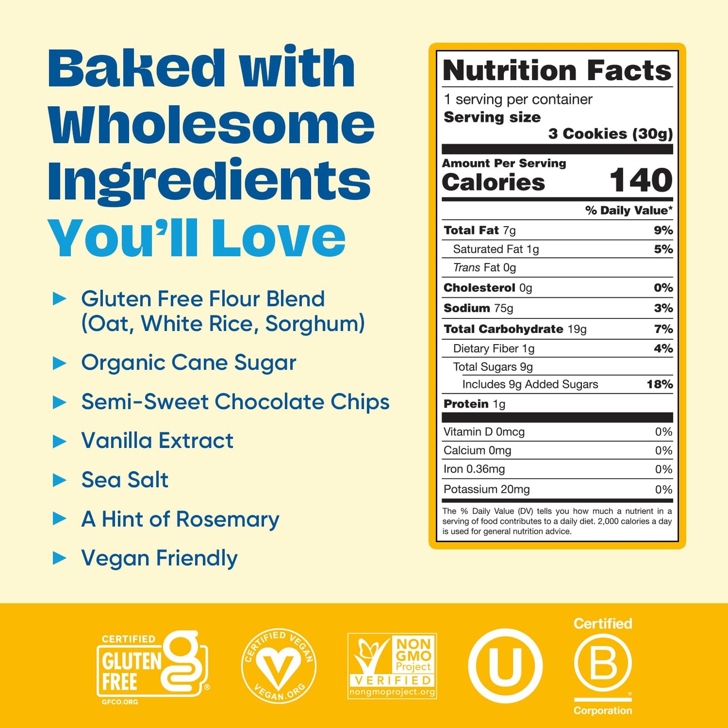 Gluten Free Partake Crunchy Chocolate Chip Cookies - Vegan - Free From the Top 9 Allergens Including Dairy, Wheat, Soy, Eggs, & Peanuts - Non GMO