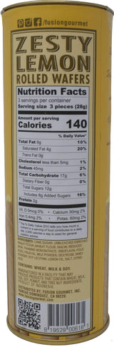 Dolcetto Premium Cream Filled Rolled Wafers Gourmet Zesty Lemon Cookies - Pack of 3 (3 Ounces)