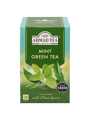 Ahmad Tea Mint Green Tea (formerly Mint Mystique) Flavored Green Tea with Mint Leaves 20ct (Pack of 6)