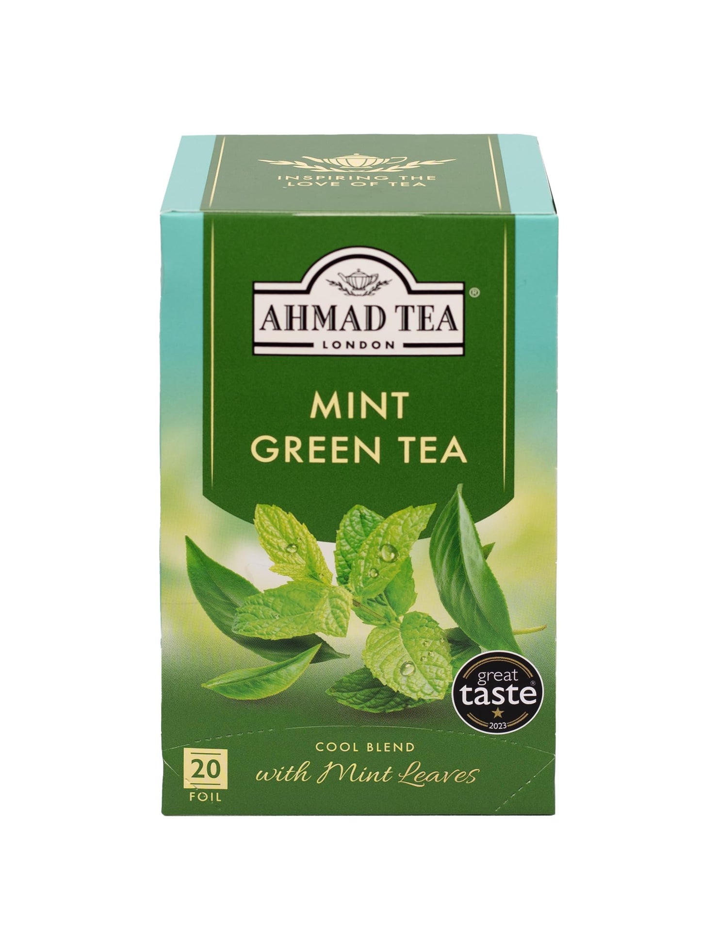 Ahmad Tea Mint Green Tea (formerly Mint Mystique) Flavored Green Tea with Mint Leaves 20ct (Pack of 6)