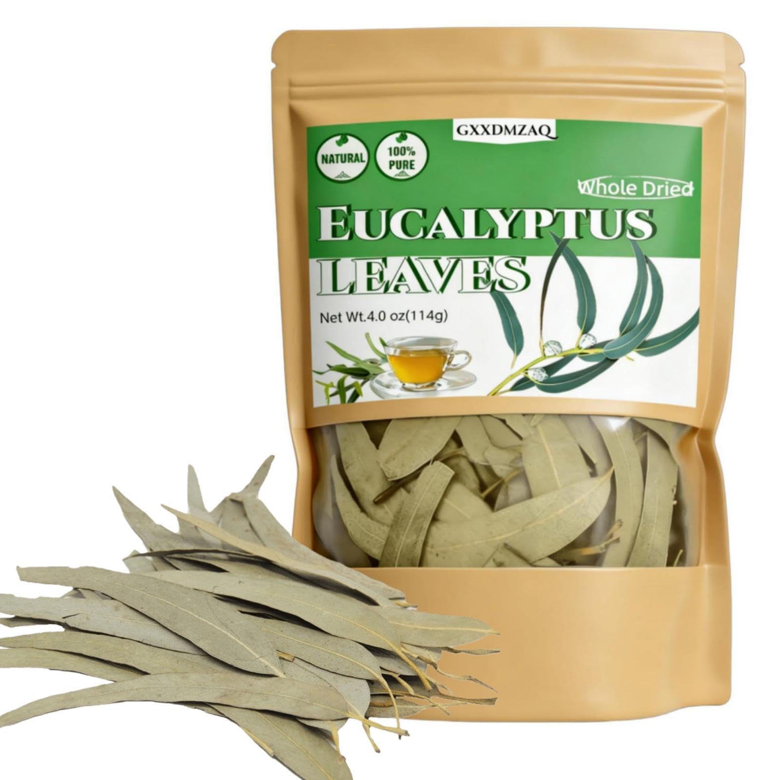Dried Eucalyptus Leaves - 4oz (114g) Whole Leaf | Resealable Pouch | Botanical Ingredient for Aromatherapy & Tea Blends | Caffeine-Free Plant Material
