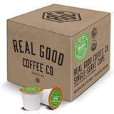 Real Good Coffee Company - Single Use Coffee Pods - Organic Dark Roast Coffee - K-Cup Compatible including Keurig 2.0 Brewers - Recyclable Cups