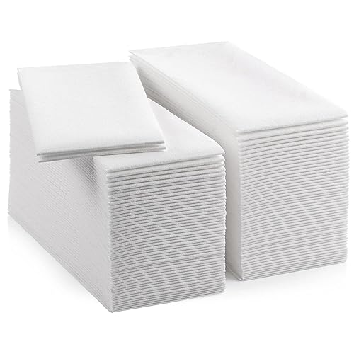 LEKOCH Disposable Linen-Feel Guest Towels & Dinner Napkins, 100 Count, 12"x17" Cloth-Like Paper Hand Towels - Soft, Absorbent for Bathroom, Kitchen