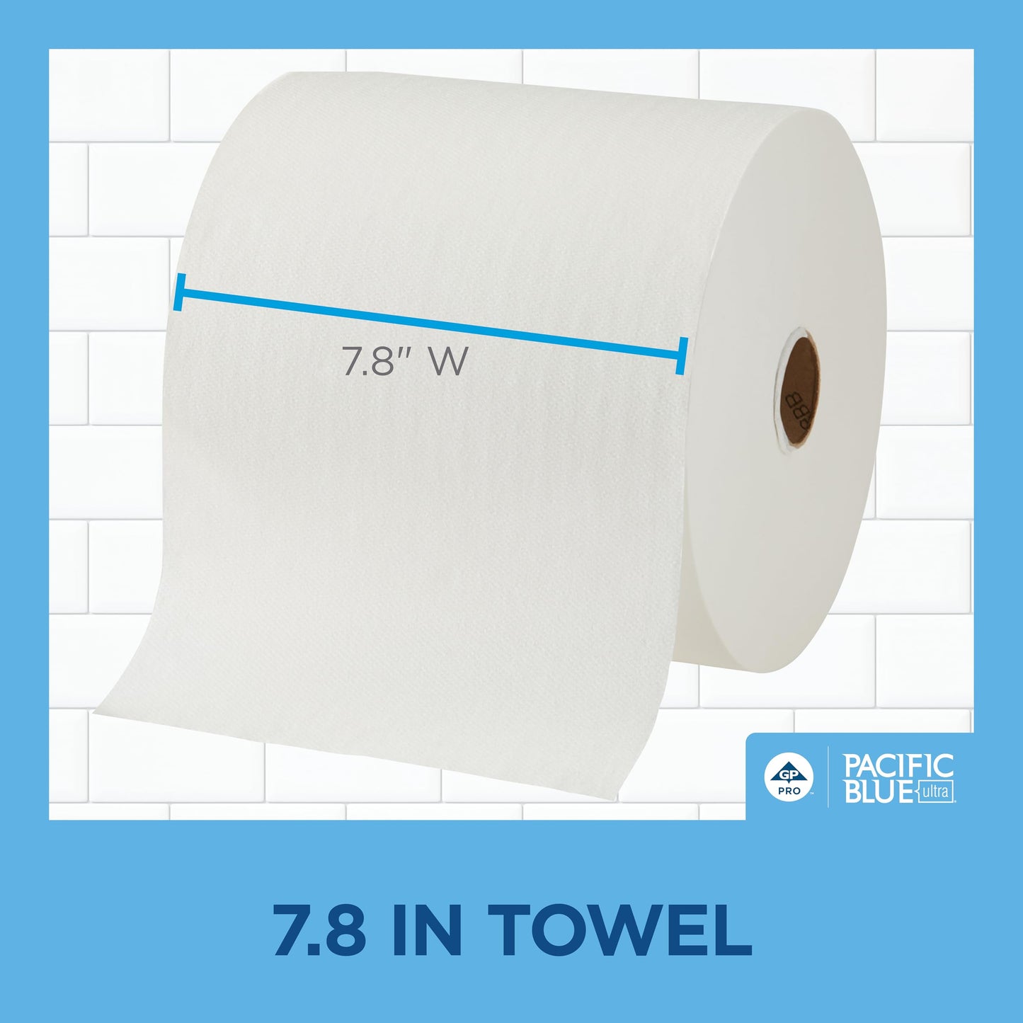 Georgia-Pacific Pacific Blue Ultra 8" High-Capacity Recycled Paper Towel Rolls by GP PRO (Georgia-Pacific), White, 26491, 1,150 Linear Feet Per Roll