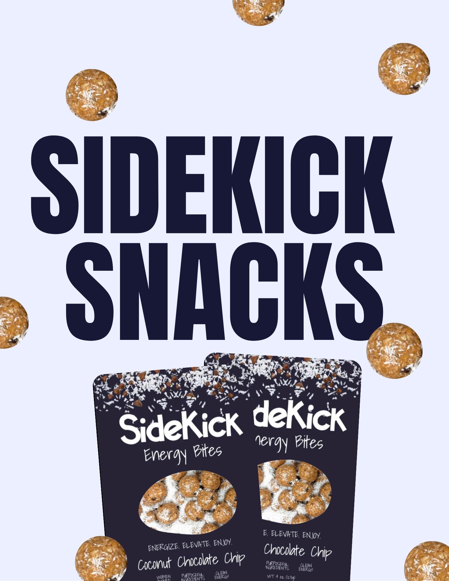Sidekick Snacks Granola Bites | Coconut Chocolate Chip, No Preservatives, Real Ingredients, Healthy Snack, 10 bites per bag, 3 pk