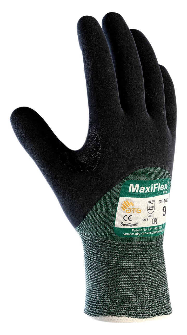 ATG 34-8453/M MaxiFlex Cut Engineered Yarn Cut Resistant Gloves With Micro-Foam Nitrile Coating