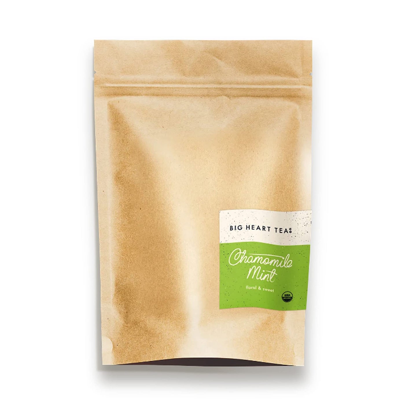 Big Heart Tea Co. Tea Bags - Chamomile Mint - Certified Organic, Calming Herbal Decaf Tea in Zero Plastic Sachets with Small Batch Ground Herbs