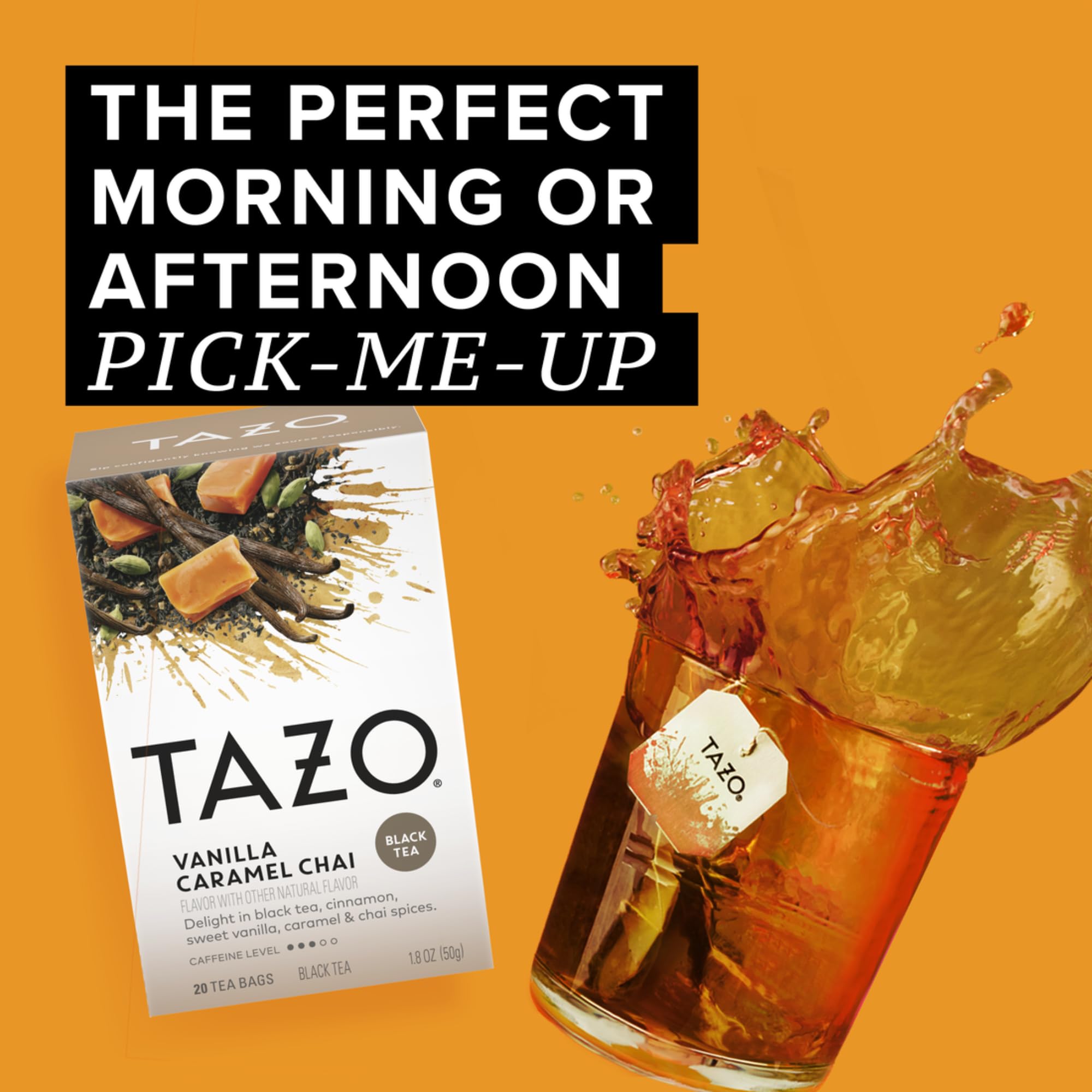 Tazo Vanilla Caramel Chai Teabags, 20 Count (Pack of 3)