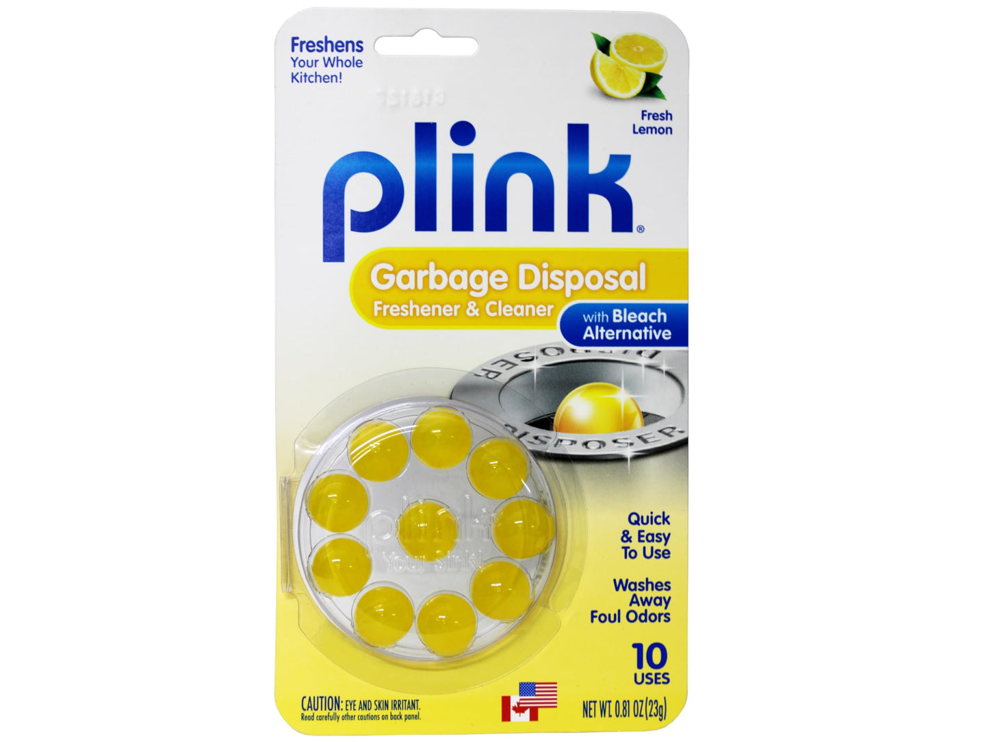Plink Cleaning Kit Garbage Disposal Cleaner and Deodorizer 10 Capsules Fizzy Drain Freshener and Cleaner 6 Tablets Lemon Scent