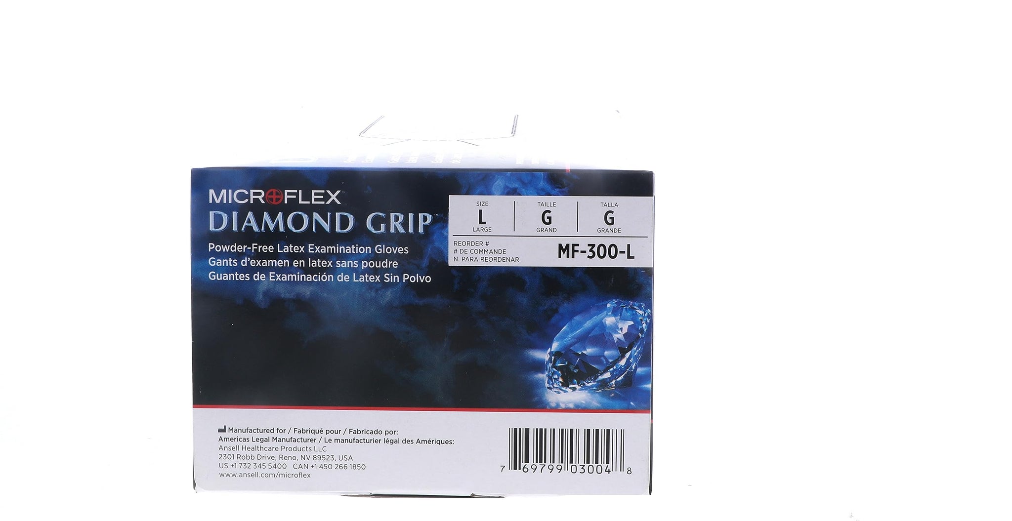 Ansell MICROFLEX Diamond Grip MF-300 Exam Standard Gloves - Size L, Natural (Box of 100)