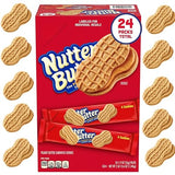 Nutter Butter Cookies - Classic Peanut Butter Sandwich Cookies, 24 Pack - Individual Packs for Snack Lovers, Crunchy Peanut Butter Flavor, Perfect