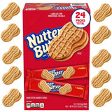 Nutter Butter Cookies - Classic Peanut Butter Sandwich Cookies, 24 Pack - Individual Packs for Snack Lovers, Crunchy Peanut Butter Flavor, Perfect