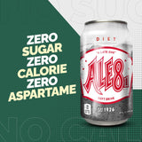 Ale 8 One Ginger Ale Soda with a Caffeine Kick & Hint of Citrus - Original Flavor - Zero Sugar - 12 Pack, Case of 12 Oz Cans - Sugar Free Ginger Soft