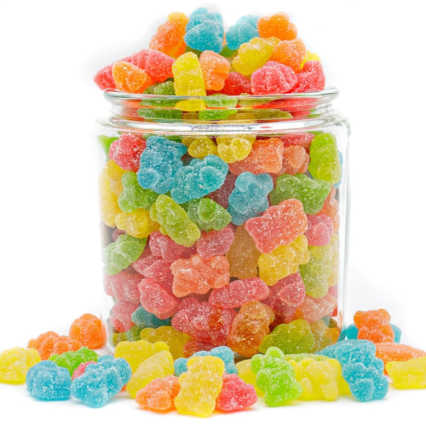 Guatemalan Gummy Bears 2 lb - Assorted Flavors (Orange, Peach, Cherry, Grape, Cranberry, Apple), Gelatin Based Gummies, Bulk Jelly Fruit Candy in