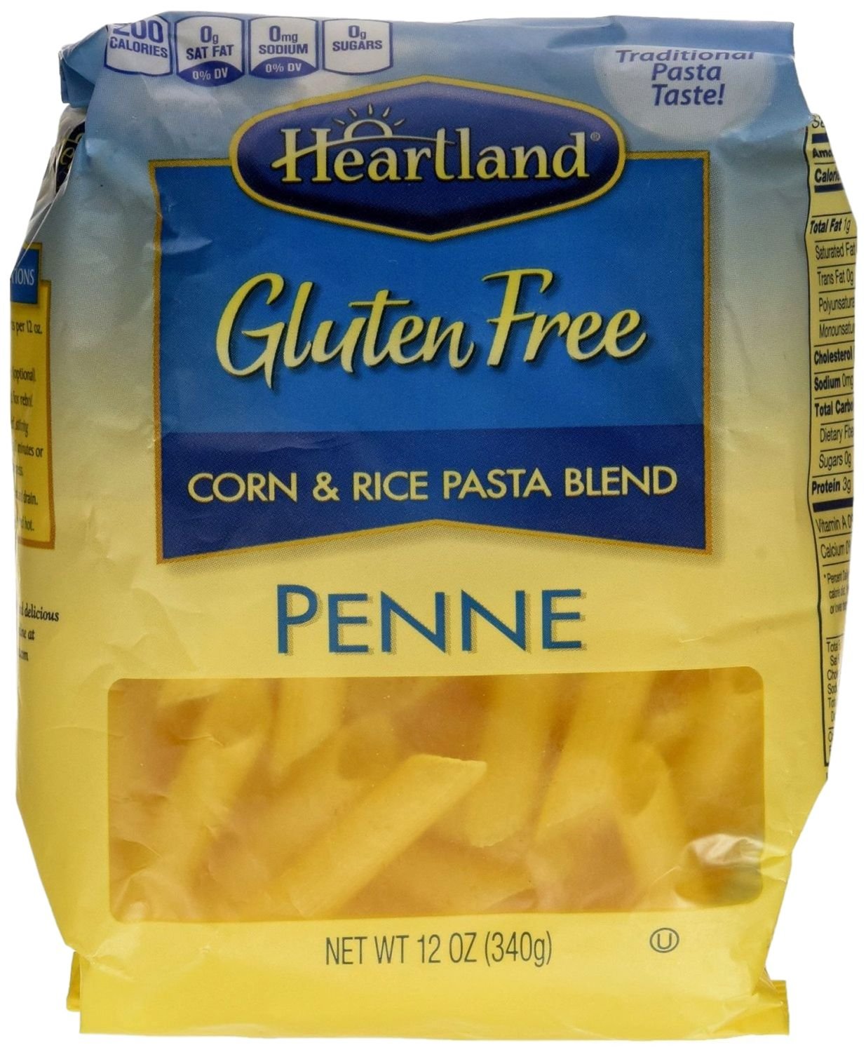 Heartland Gluten Free 3 Variety Pasta Pack Bundle - 1- 12 Oz. Penne 1-12 Oz. Fusili and 1- 12 Oz. Spaghetti