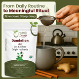 Organic Way Dandelion Leaf (Taraxacum Officinale) Cut & Sifted - Herbal Tea | European Wild-Harvest | Kosher & USDA Certified | Vegan, Non-GMO