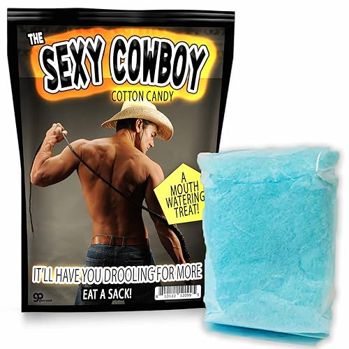 The Sexy Cowboy Cotton Candy - A Mouth Watering Treat - Eat a Sack - Funny Gag Gift Ideas for Ladies - Fun Gifts for Mom - Snack for Women - Funny