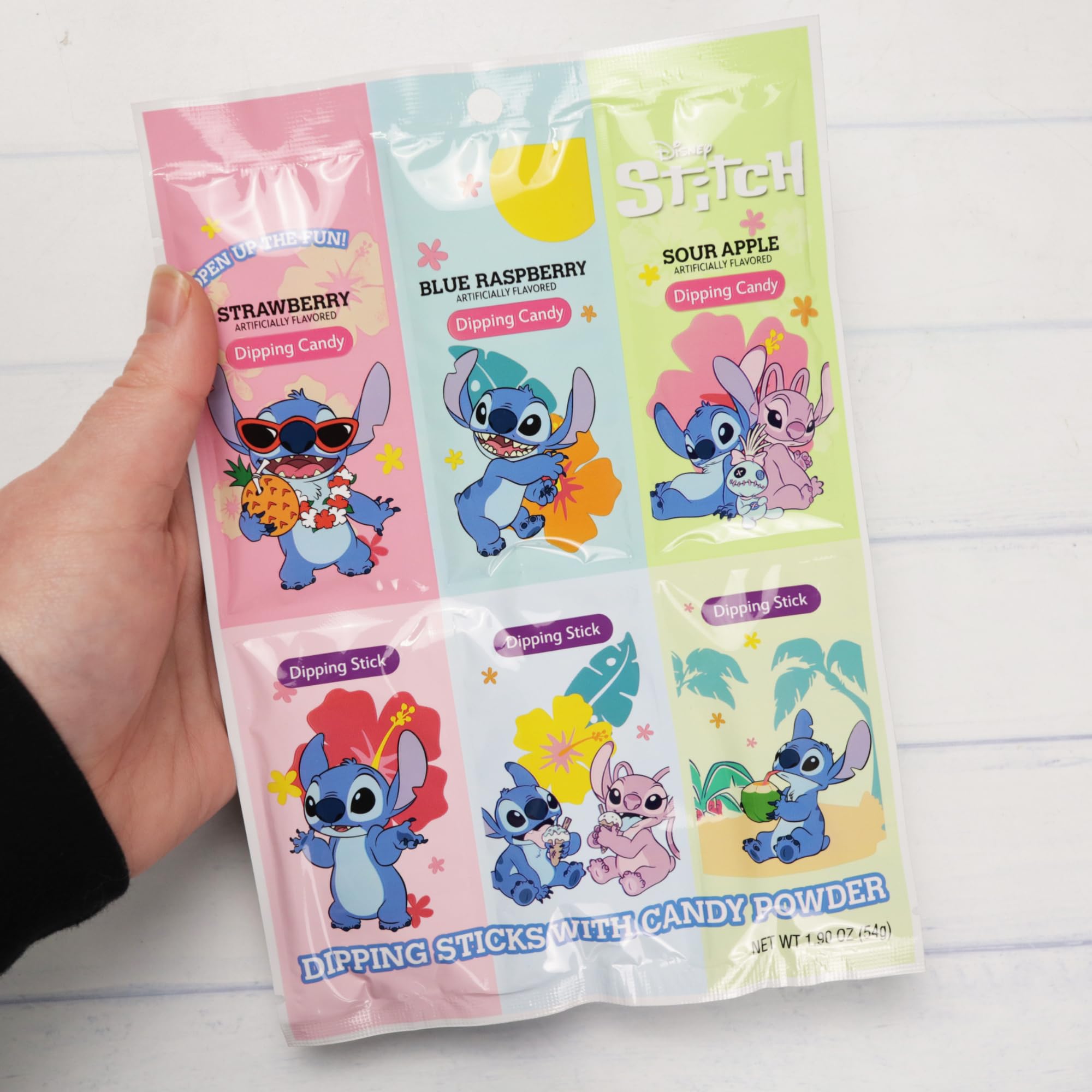 Lilo and Stitch Dipping Sticks & Powder Candy, Assorted Fruit Flavors, Fun Interactive Candy Treats, Party Favors & Goodie Bag Snacks, 1.90 oz (Pack