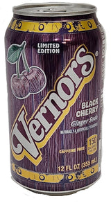 Vernors ginger ale (soda) Black Cherry flavored soda pop, 12-fluid ounce cans, 12-count fridge pack