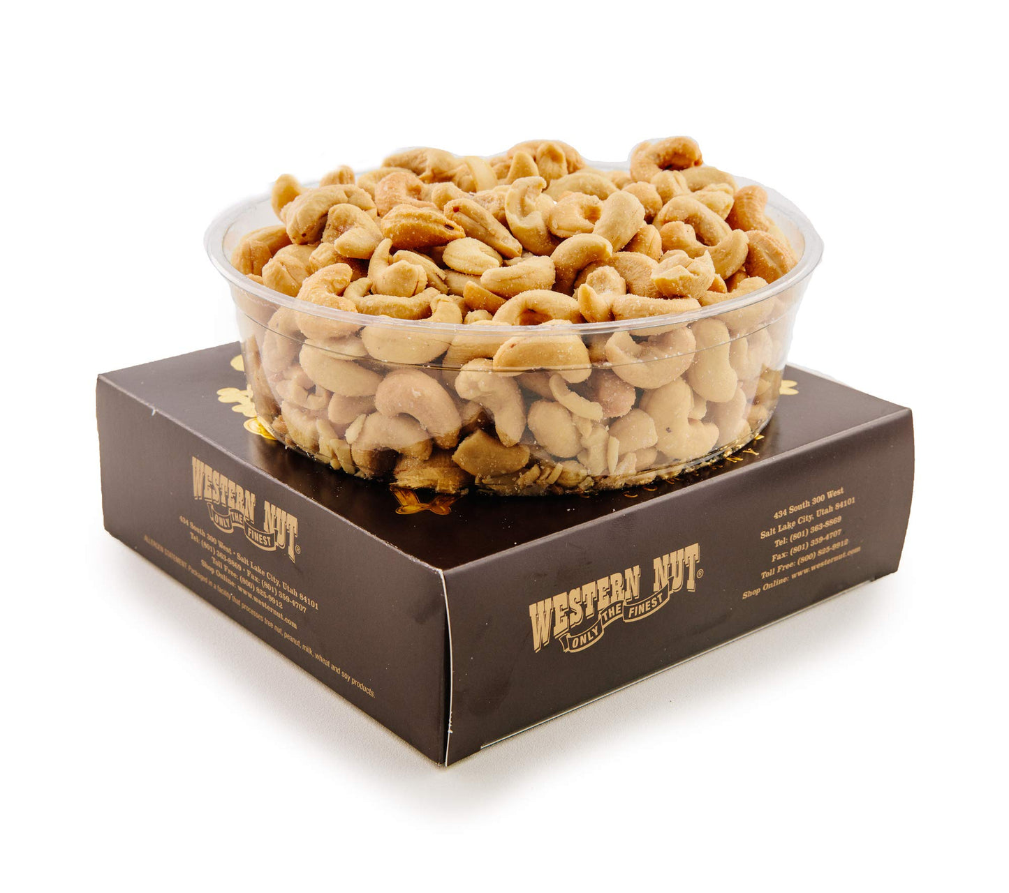 Western Nut Heritage Gift Box, Gift Wrapped Roasted & Salted Whole Cashews, 1 lb