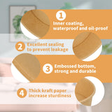 GHEIR 100 Pack 20 oz Disposable Bowls with Lids, Kraft Paper Salad Bowls with Lids, Paper Soup Bowls Food Container for Cold/Hot Food or Takeout