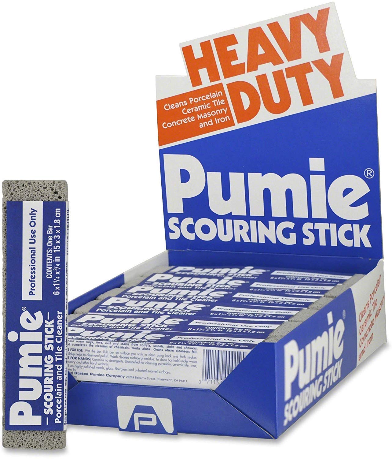 PUMIE Pumice Scouring Stick for Cleaning Toilet Rings Stain & Hard Water Rings, Extra Strong Heavy Duty Pumice Stone for Toilet Cleaning, Rust