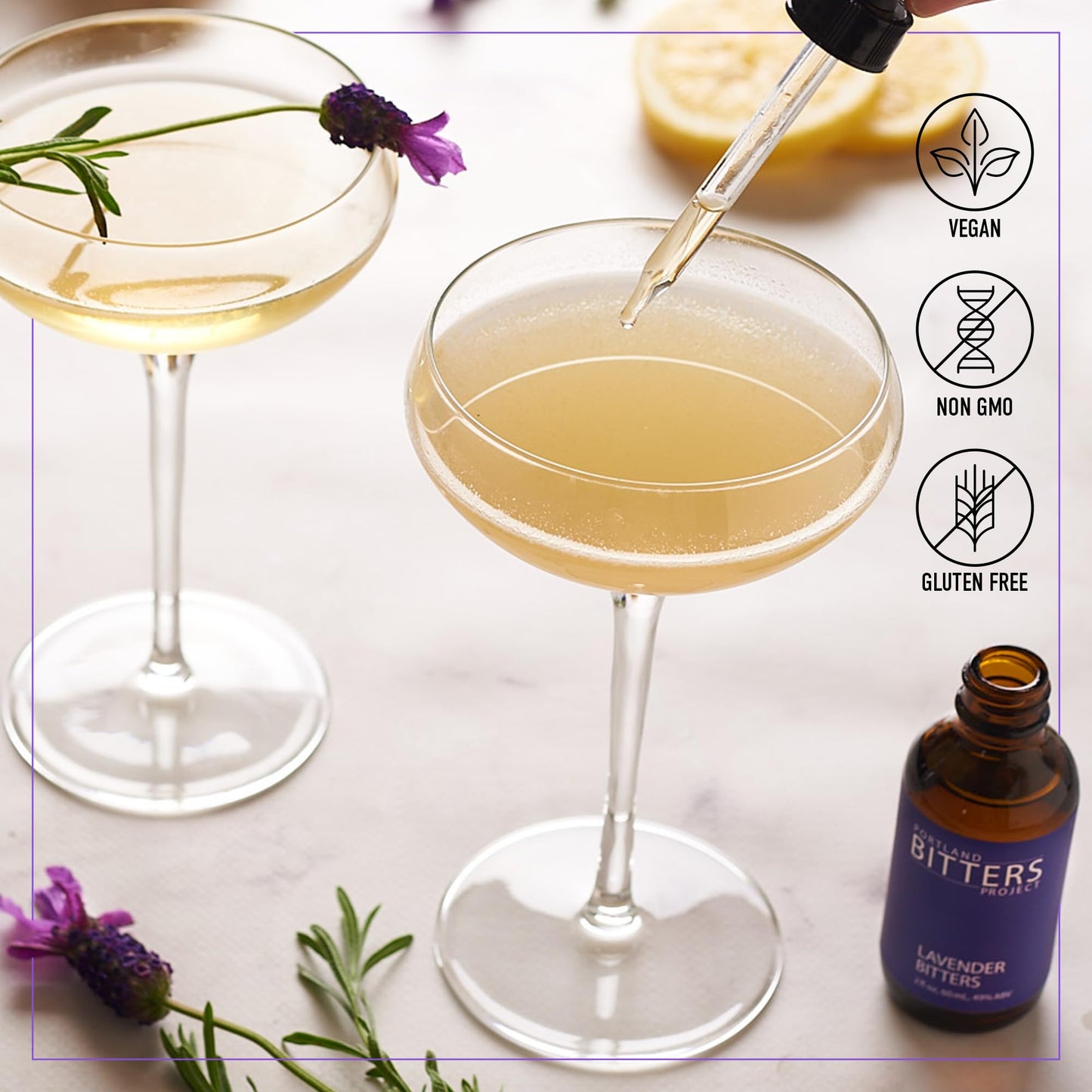 Portland Bitters Project Lavender Bitters - Concentrated Bitters with Layered Flavors Made from Organic, Wild Crafted, Therapeutic Grade Whole