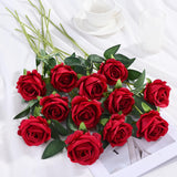 300Pcs Red Roses Artificial Flowers, Realistic Silk Fake Roses Bouquet
