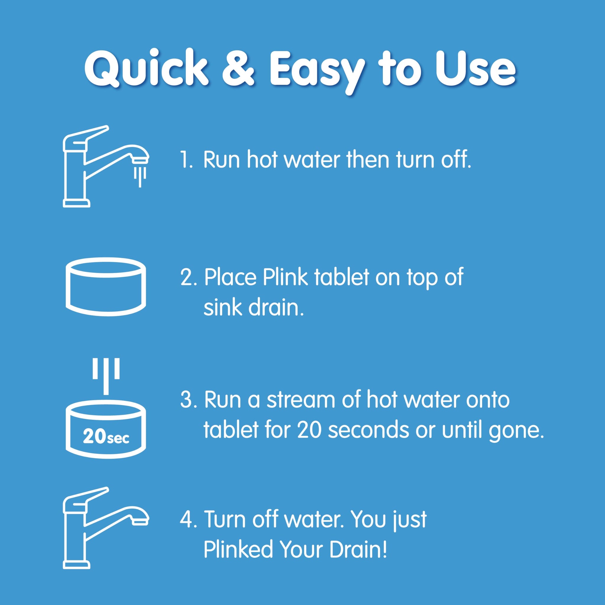 Plink Fizzy Drain Cleaner and Freshener, Prevents Drain Clogs and Buildup, Removes Odors from Bathroom and Kitchen Sinks, Septic-Friendly, Made in the