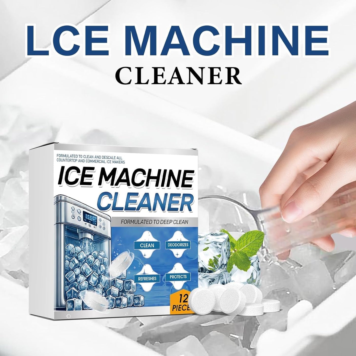 F FENG PEI Ice Machine Cleaner Maker Descaler - Compatible with Opal, Frigidaire, GE Profile, Kitchenaid, Nickel Safe Scale Remover for Countertop