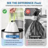 13 Gallon Drawstring Trash Bags 120 Count Leakproof, Strong Durable, Pre-separated Garbage Bags | Easy Handling, Heavy-Duty, Waste Bag for House