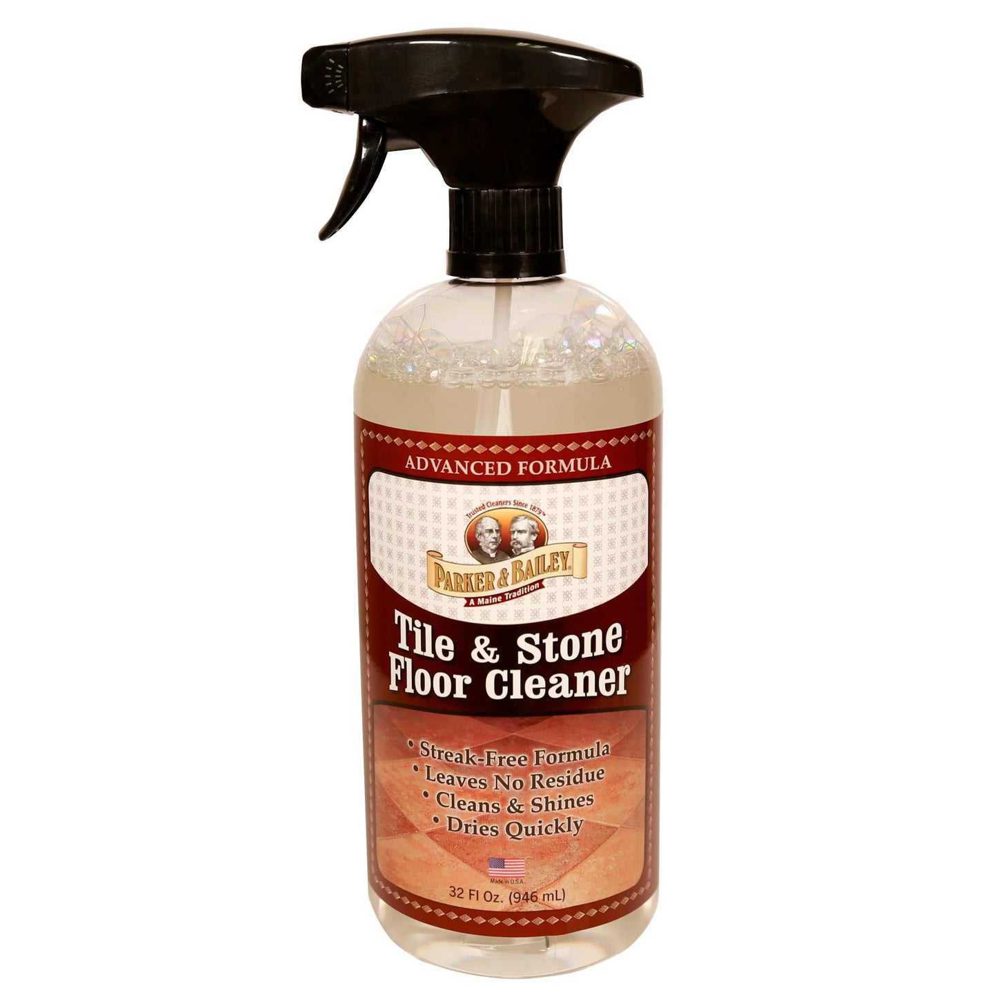 Parker & Bailey Tile & Stone Cleaner - Granite Countertop Kitchen Island Cleaning Spray Marble Tile Slate Quartz Daily Granite Bathroom Counter - 32