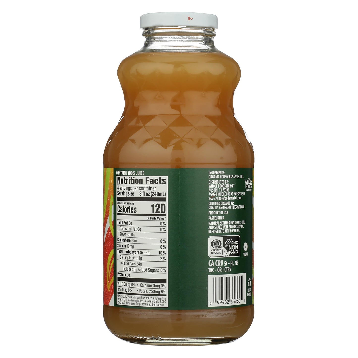 Whole Foods Market Organic Honeycrisp Apple Juice, 32 FZ