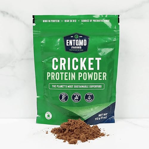 Entomo Farms Cricket Powder ?113g Bag (4 oz) ? Pure Canadian Cricket Flour | Complete Protein | Whole Food, 100% Ground Crickets, No Fillers