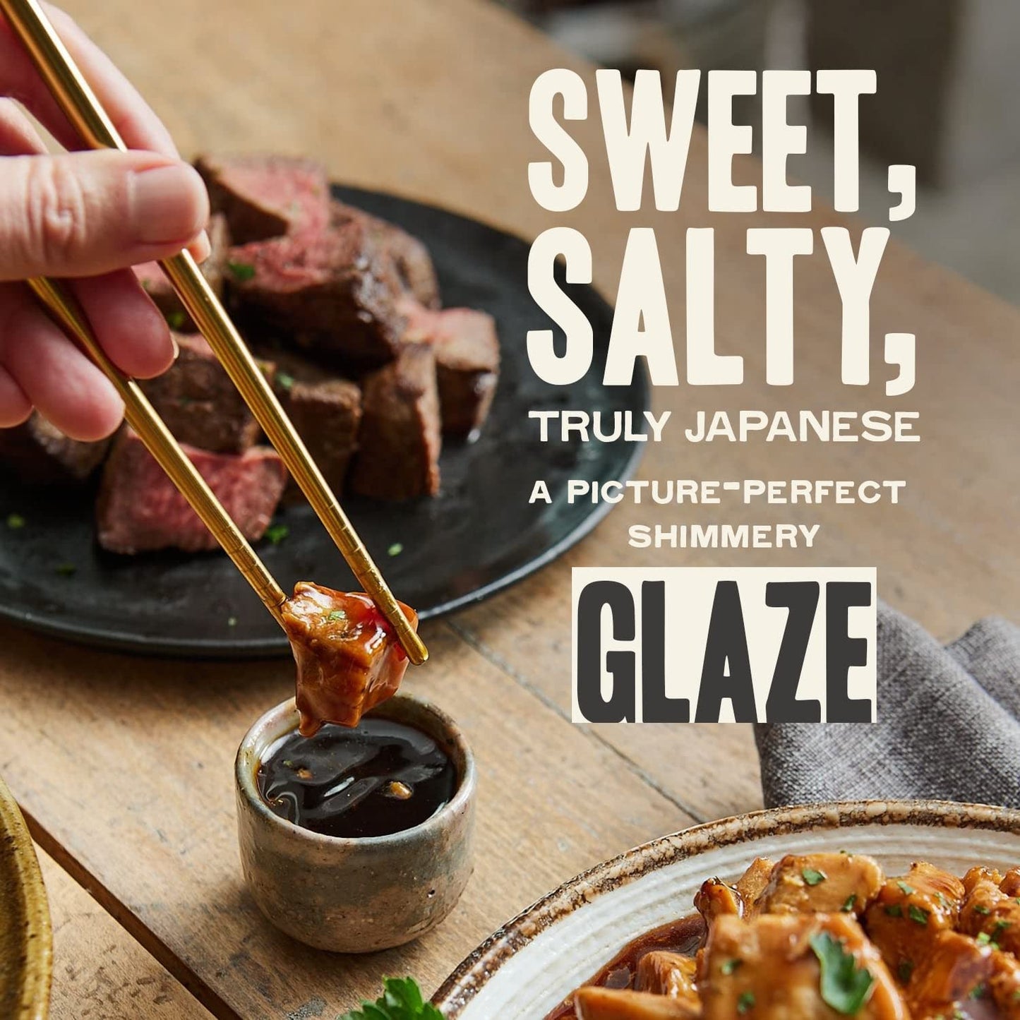 Gojo Teriyaki Glaze & Baste, Japanese Steakhouse Teriyaki Sauce & Marinade for Chicken, Steak, Salmon and Vegetables, Hibachi Style All-Natural