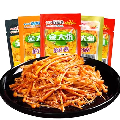 Chinese Specialties Spicy Red Oil Enoki Mushroom, Pickled Vegetables, Latiao Spicy Strips, Chili Sauce Pickle, Crispy Mushroom, Snack Relish Gift
