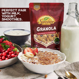 Healthy Granola Cereal, Delightfully Crunchy Granola Cranberry and Cinnamon Flavor, Ideal Granola for Yogurt or Enjoy with Milk, Perfect Granola