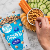 The Good Bean Crunchy Chickpeas - Sea Salt - (6 Pack) 6 oz Resealable Bag - Roasted Chickpea Beans - Vegan Snack with Good Source of Plant Protein