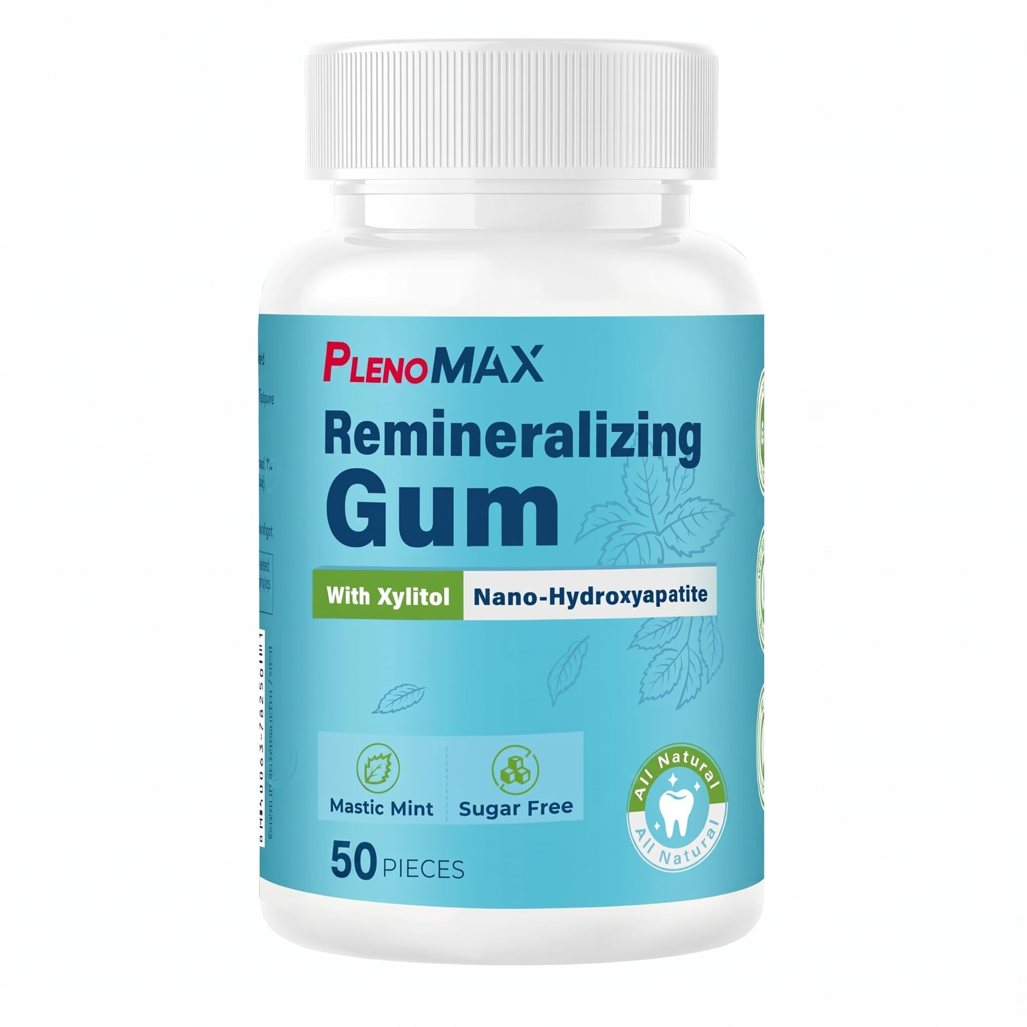 Remineralizing Chewing Gum - Nano Hydroxyapatite Gum with Xylitol for Oral Care, Teeth Remineralization & Fresh Breath | Sugar-Free, Mint Flavor