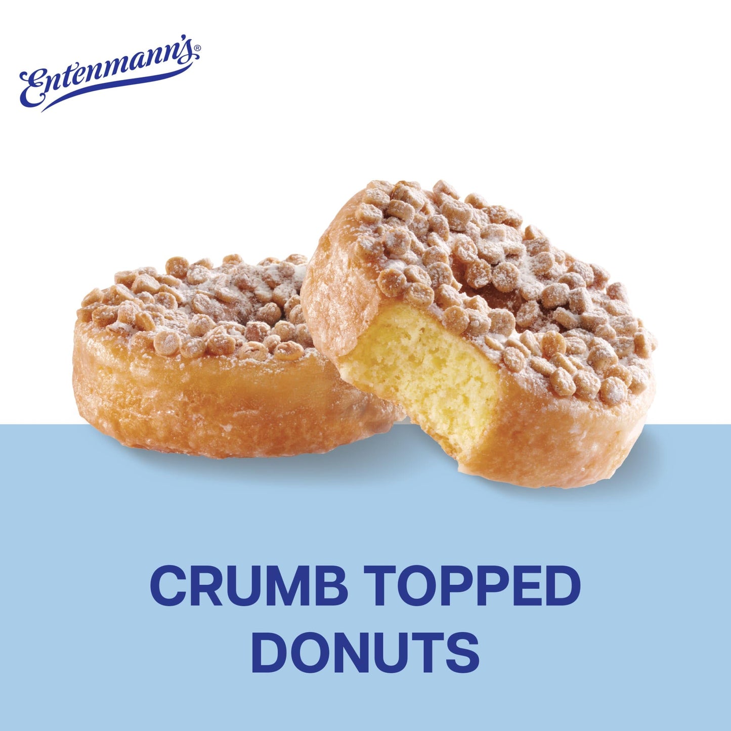 Entenmann's Classic Crumb Topped Donuts, 8 count, (1.88 oz each), Brown Sugar and Cinnamon Coffee Donuts, 15 oz Box