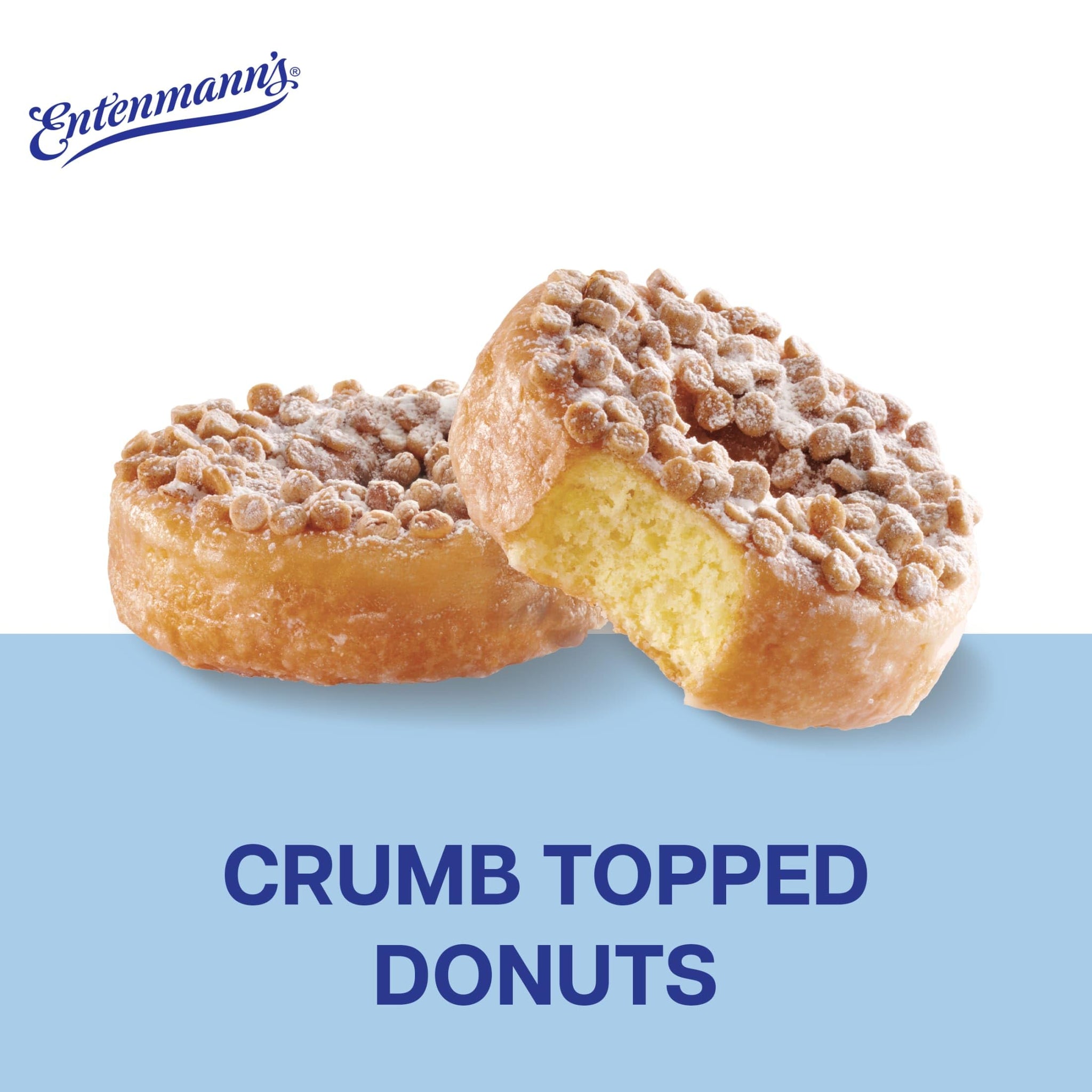 Entenmann's Classic Crumb Topped Donuts, 8 count, (1.88 oz each), Brown Sugar and Cinnamon Coffee Donuts, 15 oz Box