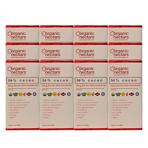Organic Nectars Raw Chocolate Bar 54% Cacao (12 pack of 1.4 oz.)