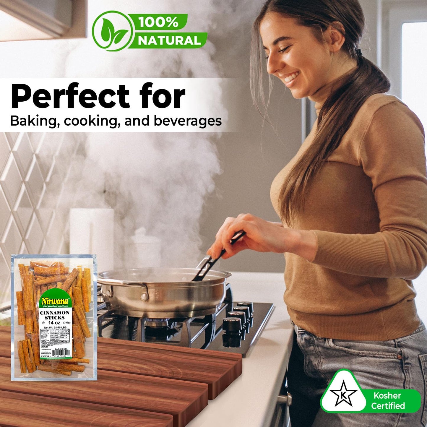 Premium Cinnamon Sticks | Cinnamon for Tea, Baking & Cooking | Perfect for Loose Leaf Tea, Seasoning, & Spice Blends (14 oz)