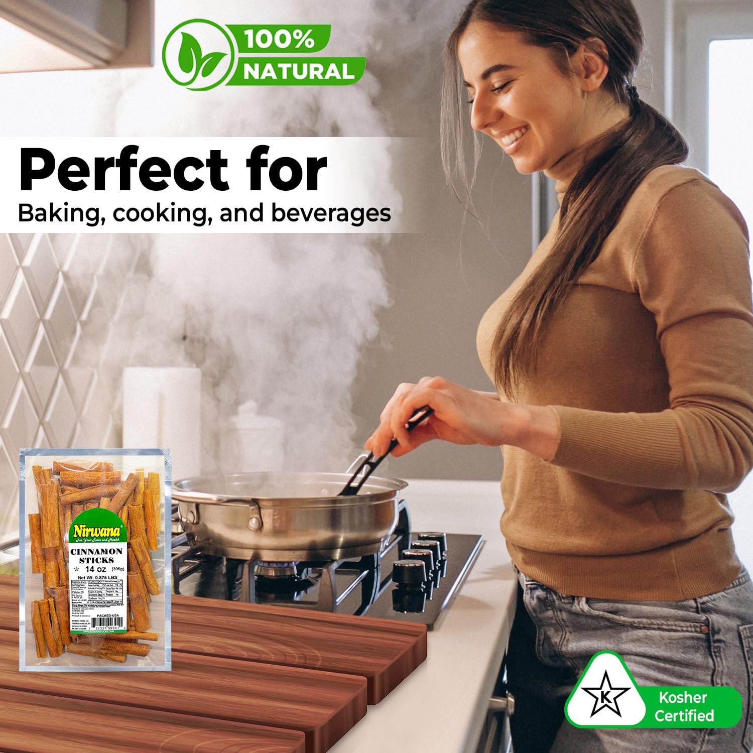Premium Cinnamon Sticks | Cinnamon for Tea, Baking & Cooking | Perfect for Loose Leaf Tea, Seasoning, & Spice Blends (14 oz)