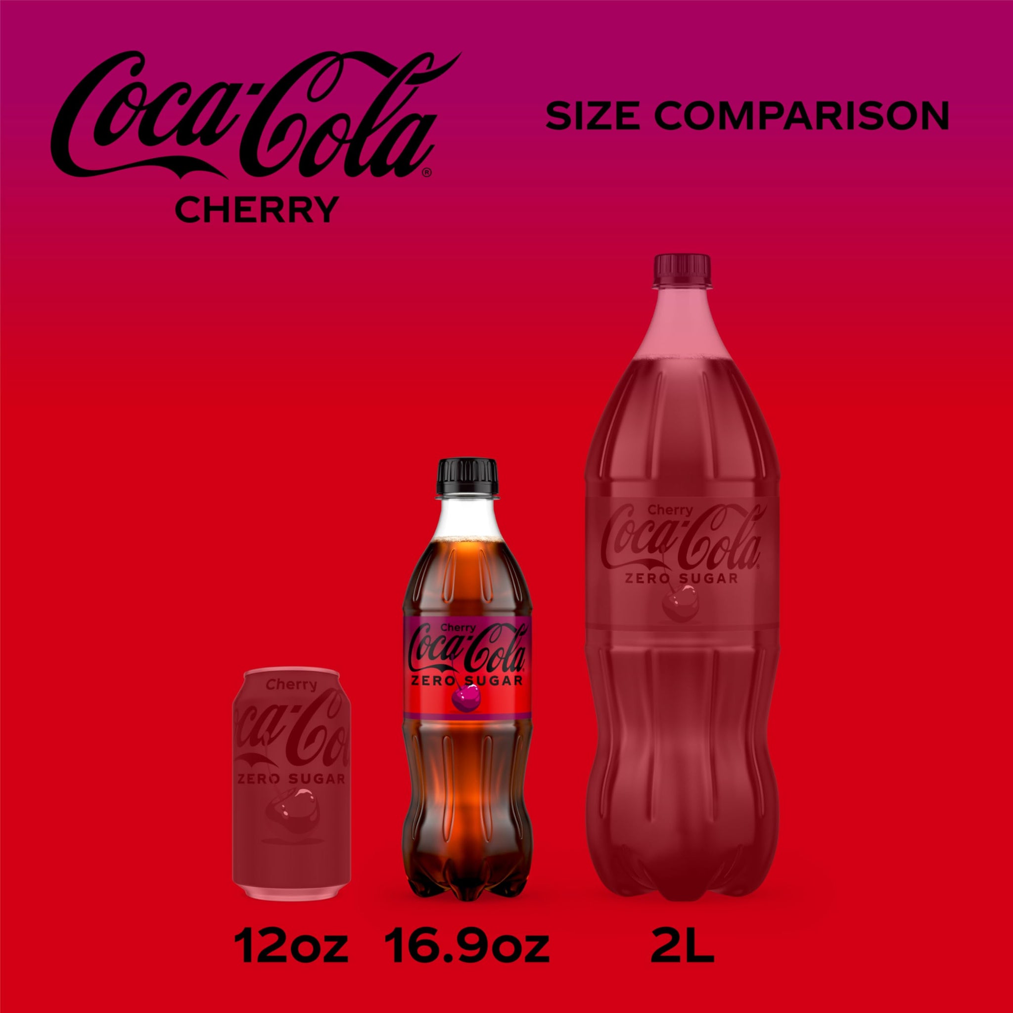 Coca-Cola Zero Sugar Cherry Diet Soda Soft Drink, 16.9 fl oz, 6 Pack