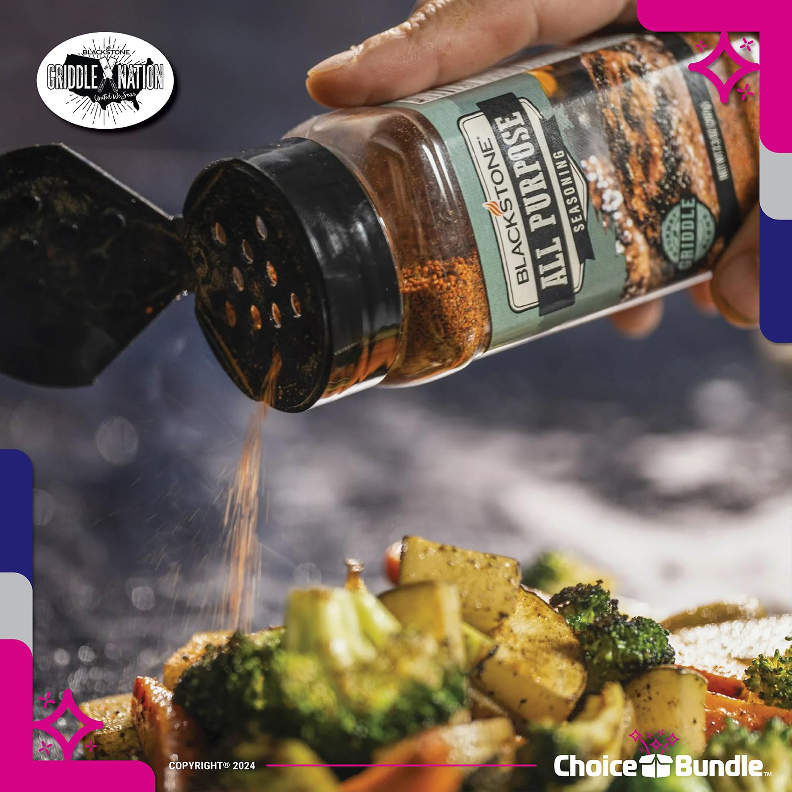 Blackstone All Purpose (AP) & Steakhouse Savory Seasoning - Gourmet Griddle Premium BBQ Barbecue Rub 4 Pk Choice Bundle (29.2 oz) + BBQ Guide & Opener