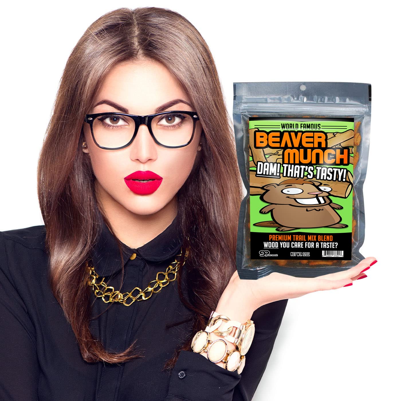 Beaver Munch Spicy Trail Mix - Healthy Gift Funny Trail Mix Gift Bag Resealable Funny Healthy Gifts Beaver Gifts Gag Gifts for Men Beaver Munch Trail