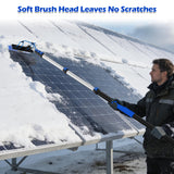 TONYINGO 5-20FT Solar Panel Cleaning Brush Kit - Telescopic Pole with Dual Action Flip-Lock & Screw Fixing, Water Flow & Soap Dispenser, Ideal