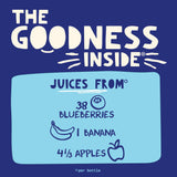 Naked Boosted Smoothie Blue Machine, 15.2 fl oz Bottle - Real Fruit Juice Smoothie with Fiber, Excellent Source of Vitamin C and Vitamin E for Immune