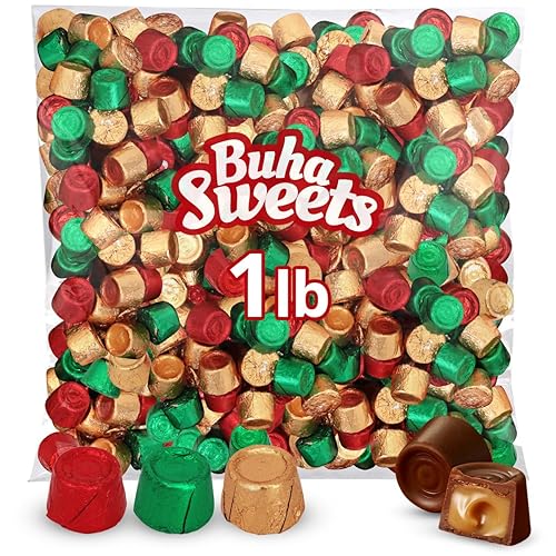 Candy Creamy Caramels Wrapped in Rich Chocolate, 1lb Pack of Christmas Candy Bulk, Delicious Christmas for Gifting, Perfect Christmas Chocolate Mix